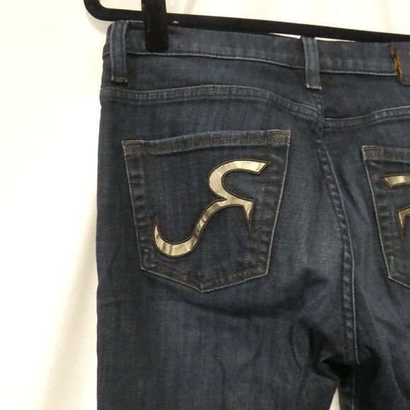 ROCK & REPUBLIC | size 10 | Blue Dark Wash Flare Jeans - Picture 10 of 16